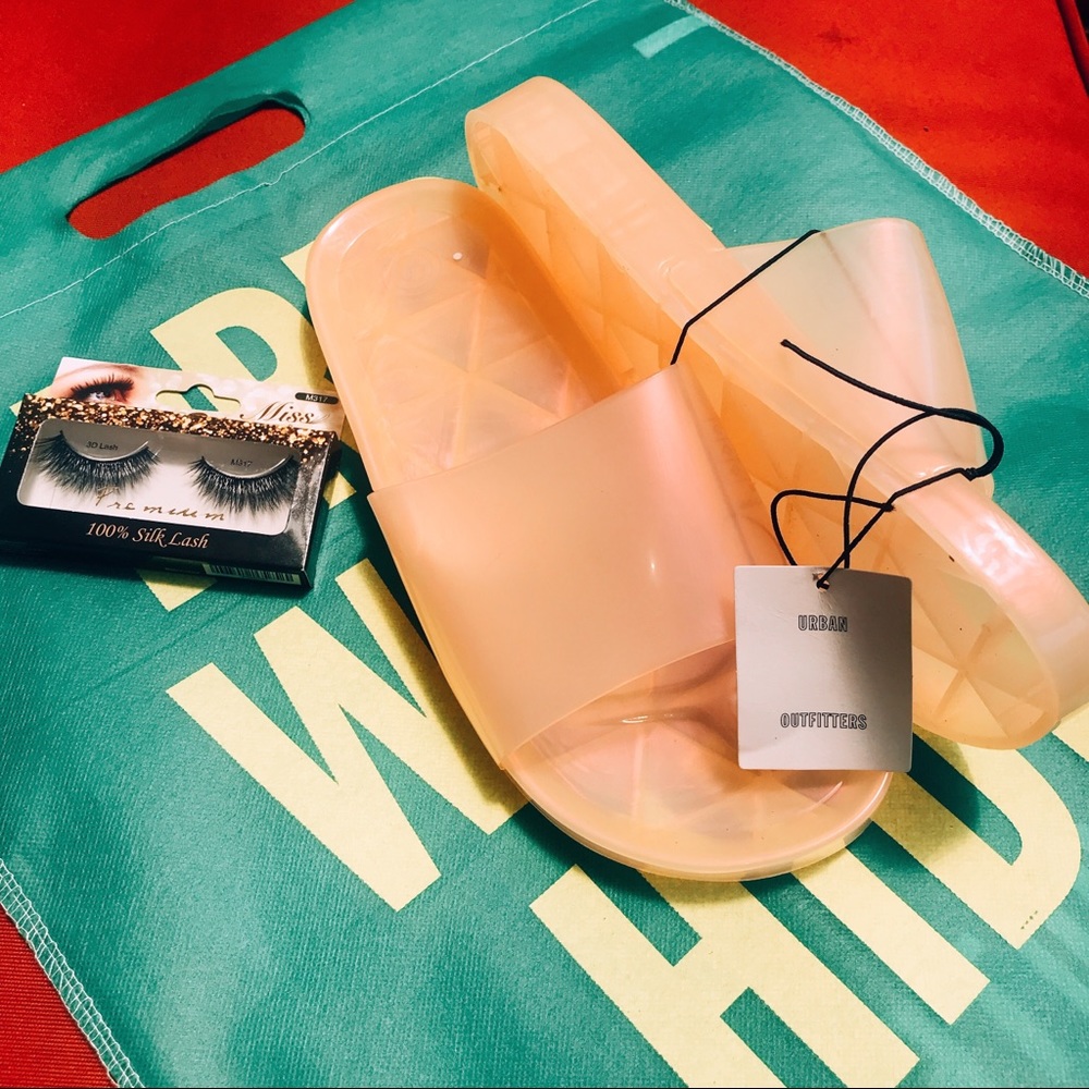 Urban Outfitters Slides (Size 8, Salmon Pink)